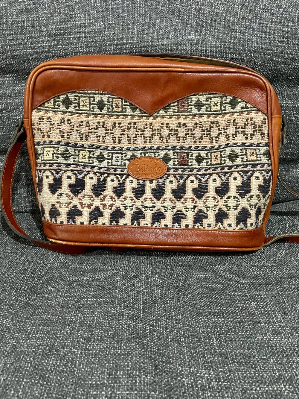 Vintage Belinda Kilim Leather Shoulder Bag